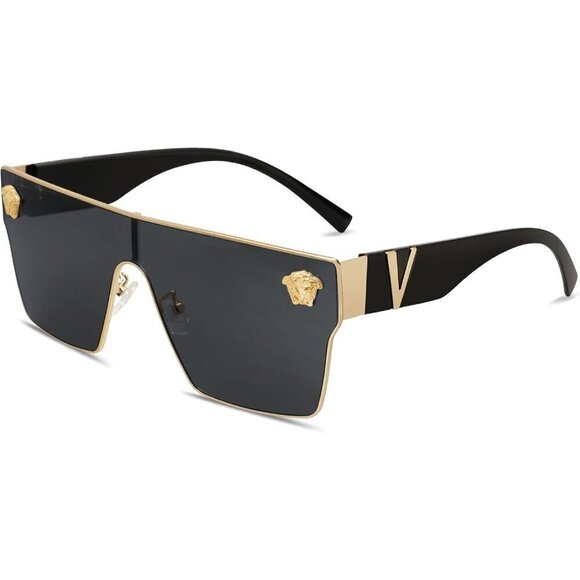 ✨ Allarallvr Oversized Square Vintage Women Black Trendy Classical Sunglasses - Picture 1 of 5